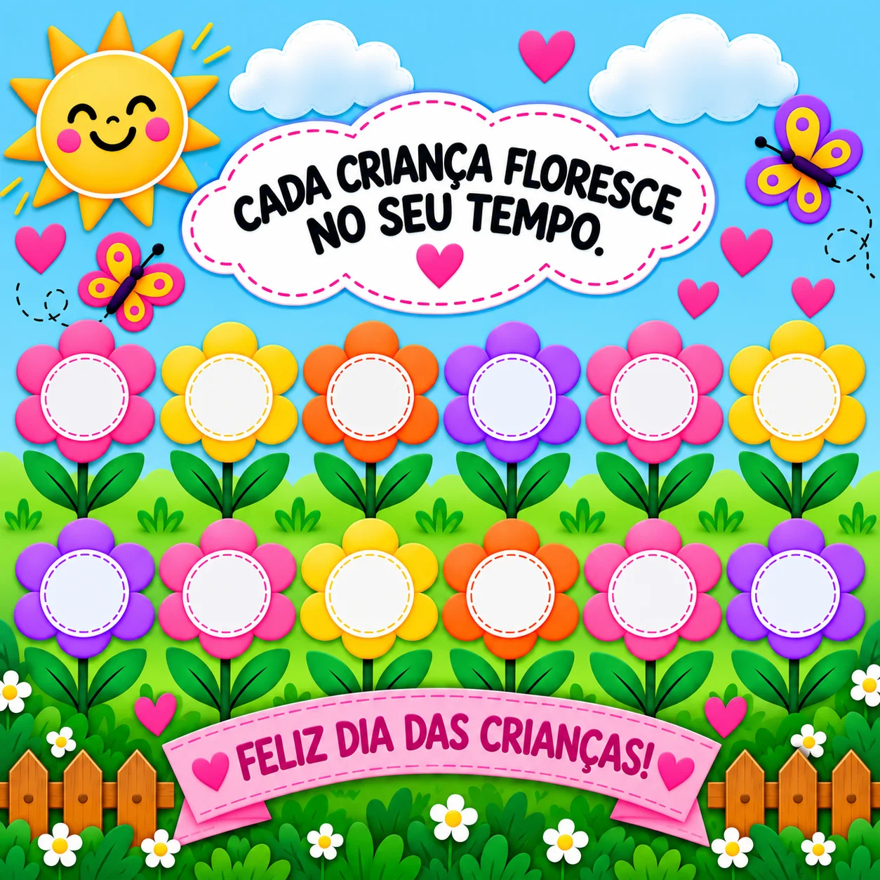 Painel flores dia das crianças para sala de aula — capa do material