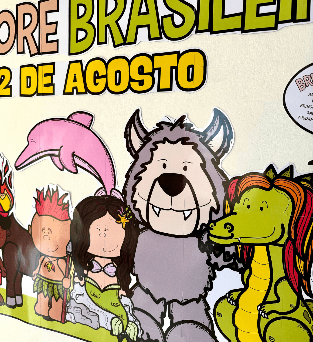 Painel Folclore Brasileiro em PDF para Imprimir e Montar — amostra 1: Painel Folclore Brasileiro: cultura em destaque na…