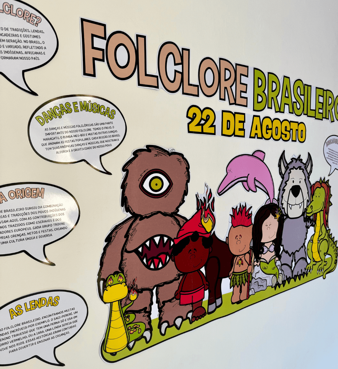 Painel Folclore Brasileiro em PDF para Imprimir e Montar — Jogos pedagógicos para Educação Infantil: Apresente o folclore…