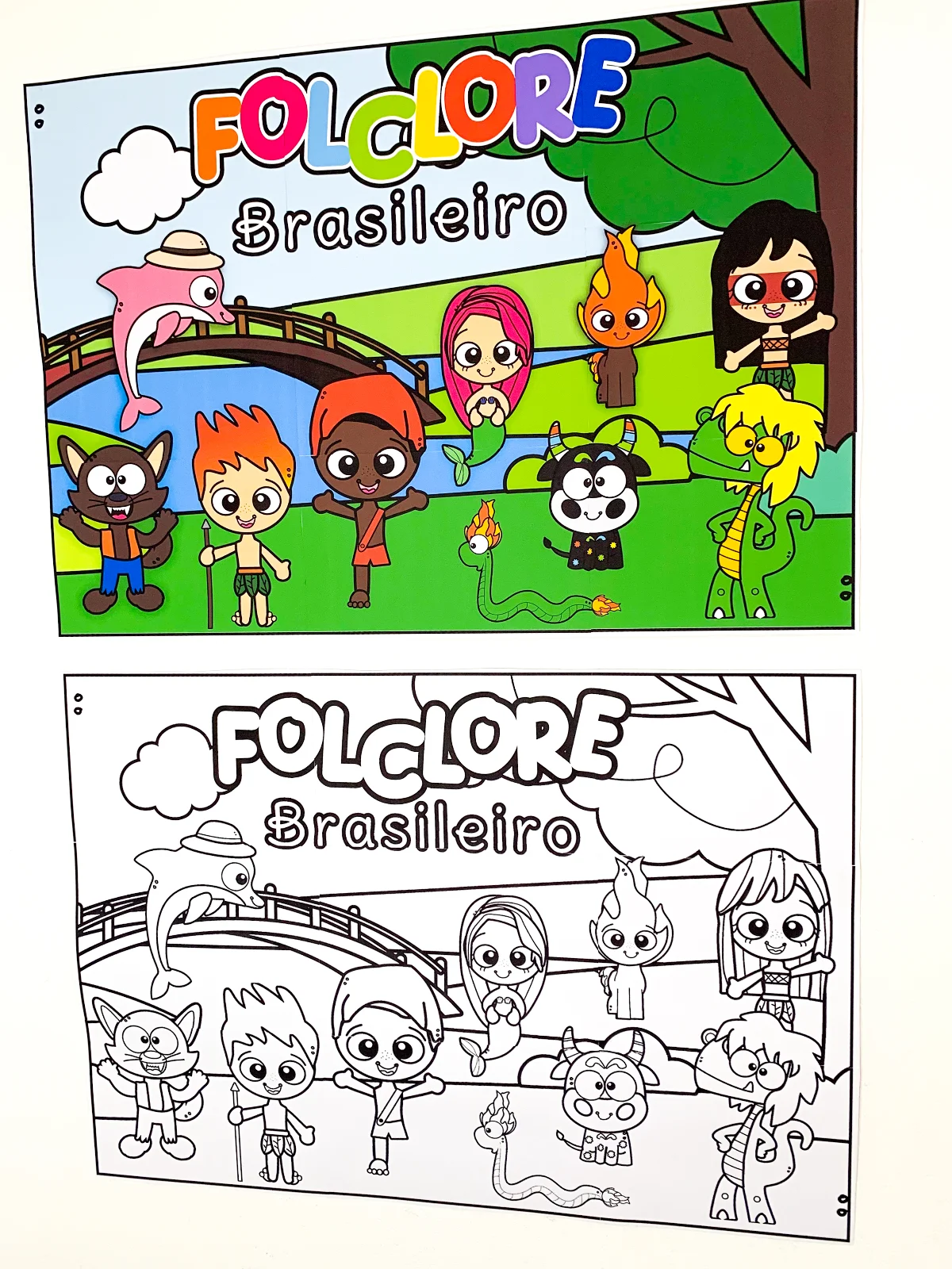 Painel Folclore - Colorido e para Colorir — capa do material
