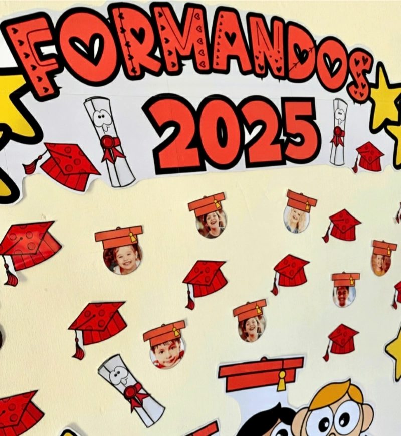 Painel Formandos 2025 com Fotos para Educação Infantil — amostra 2: O que vem no material