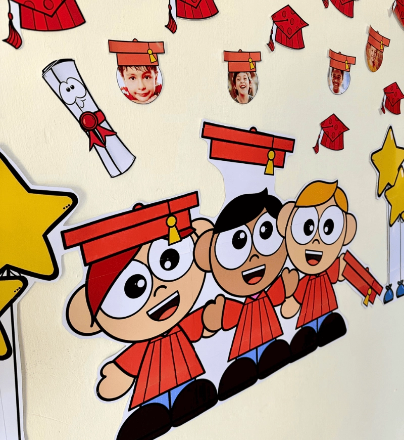 Painel Formandos 2025 com Fotos para Educação Infantil — amostra 3: Como usar em sala e na celebração