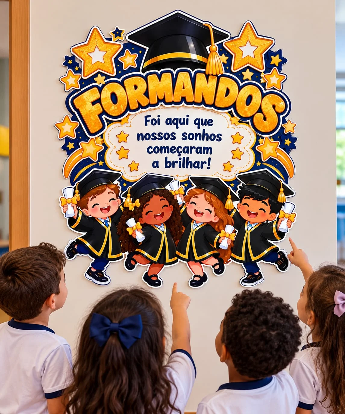 Painel Formandos e Cartão de Formatura Escolar PDF — Atividades para Educação Infantil: Kit Formatura com painel ampliado…