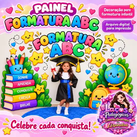 Painel Formatura ABC – Decoração Colorida para Educação Infantil — capa do material