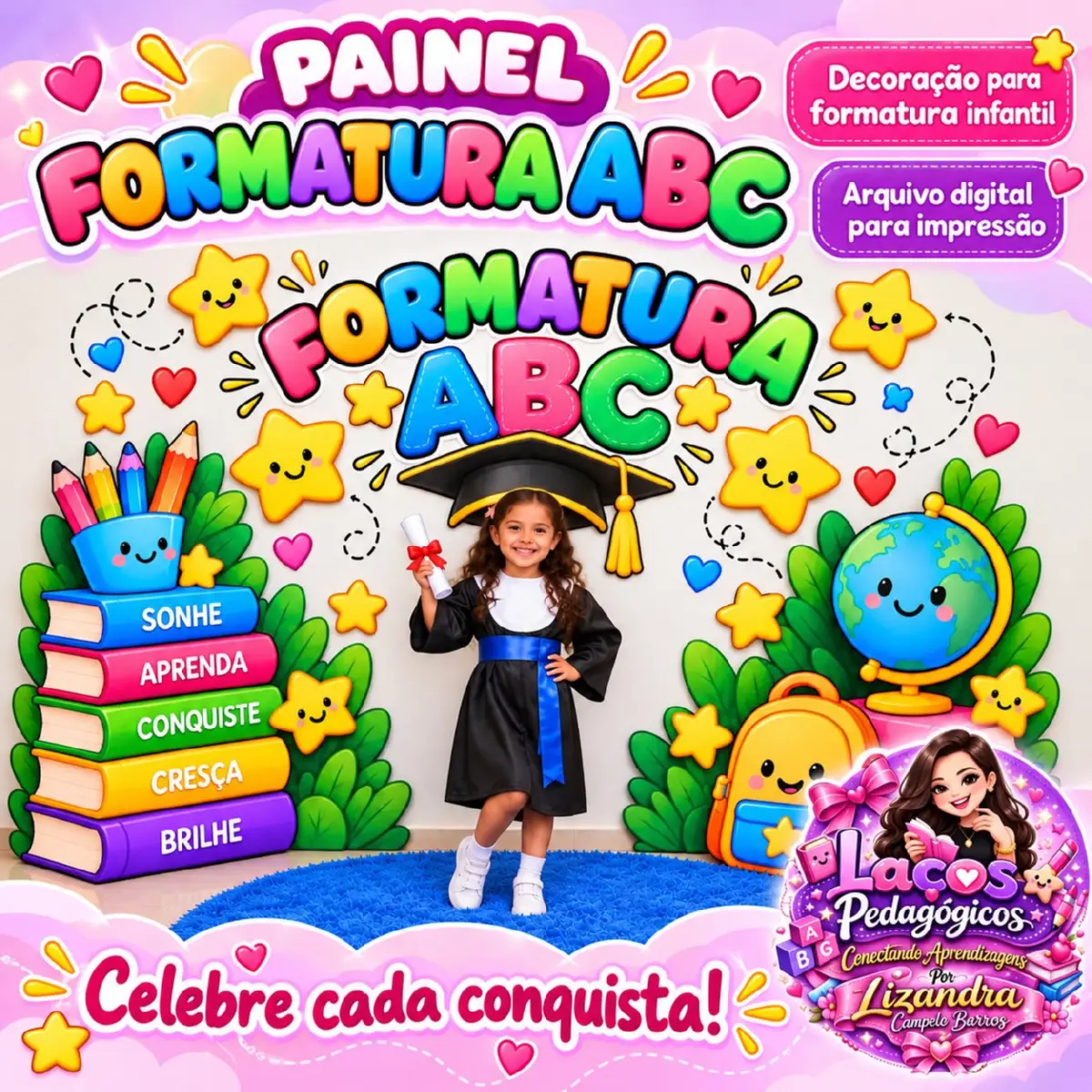 Painel Formatura ABC – Decoração Colorida para Educação Infantil — Alfabetização para Educação Infantil: Celebre a…