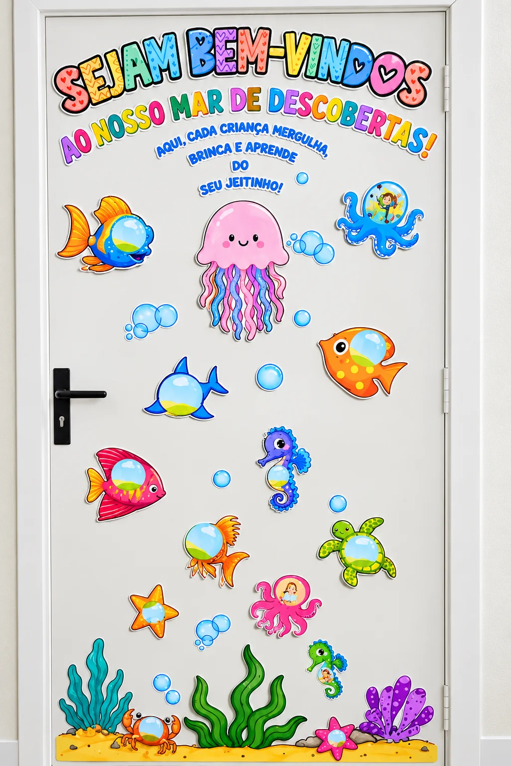 Decoração de Sala de Aula - Painel Fundo do Mar para Educação Infantil — amostra 1: 🐠 PAINEL FUNDO DO MAR 🌊