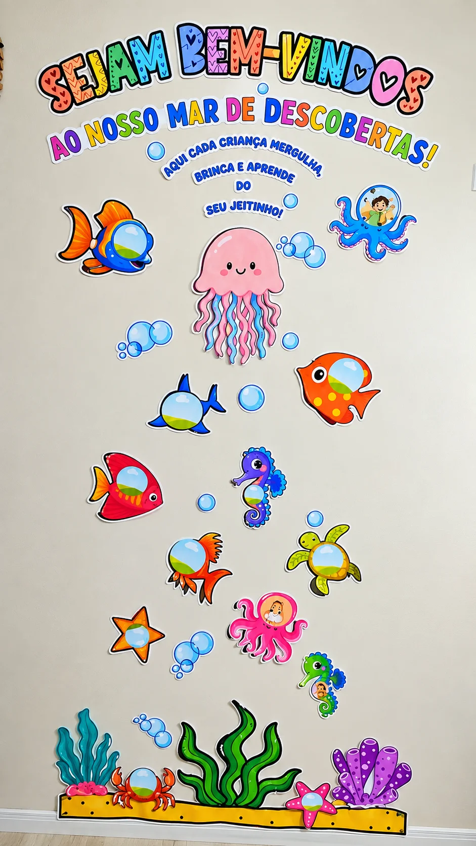 Decoração de Sala de Aula - Painel Fundo do Mar para Educação Infantil — amostra 2: 💙 O que você recebe