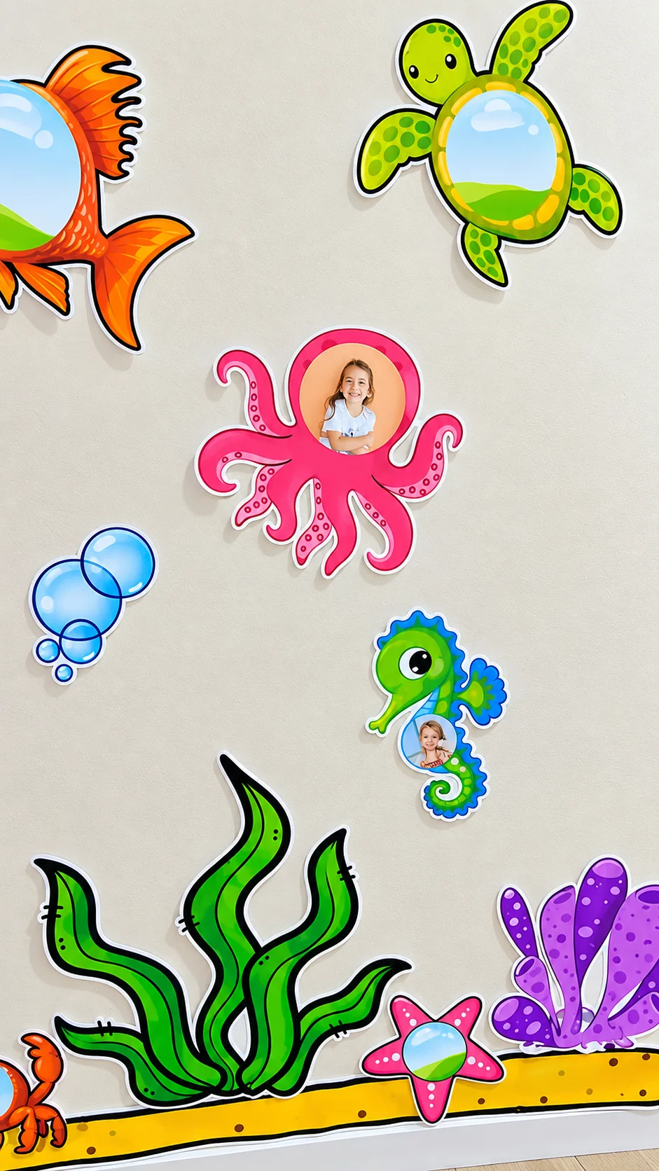 Decoração de Sala de Aula - Painel Fundo do Mar para Educação Infantil — amostra 3: ✨ 18 páginas no Canva para personalizar