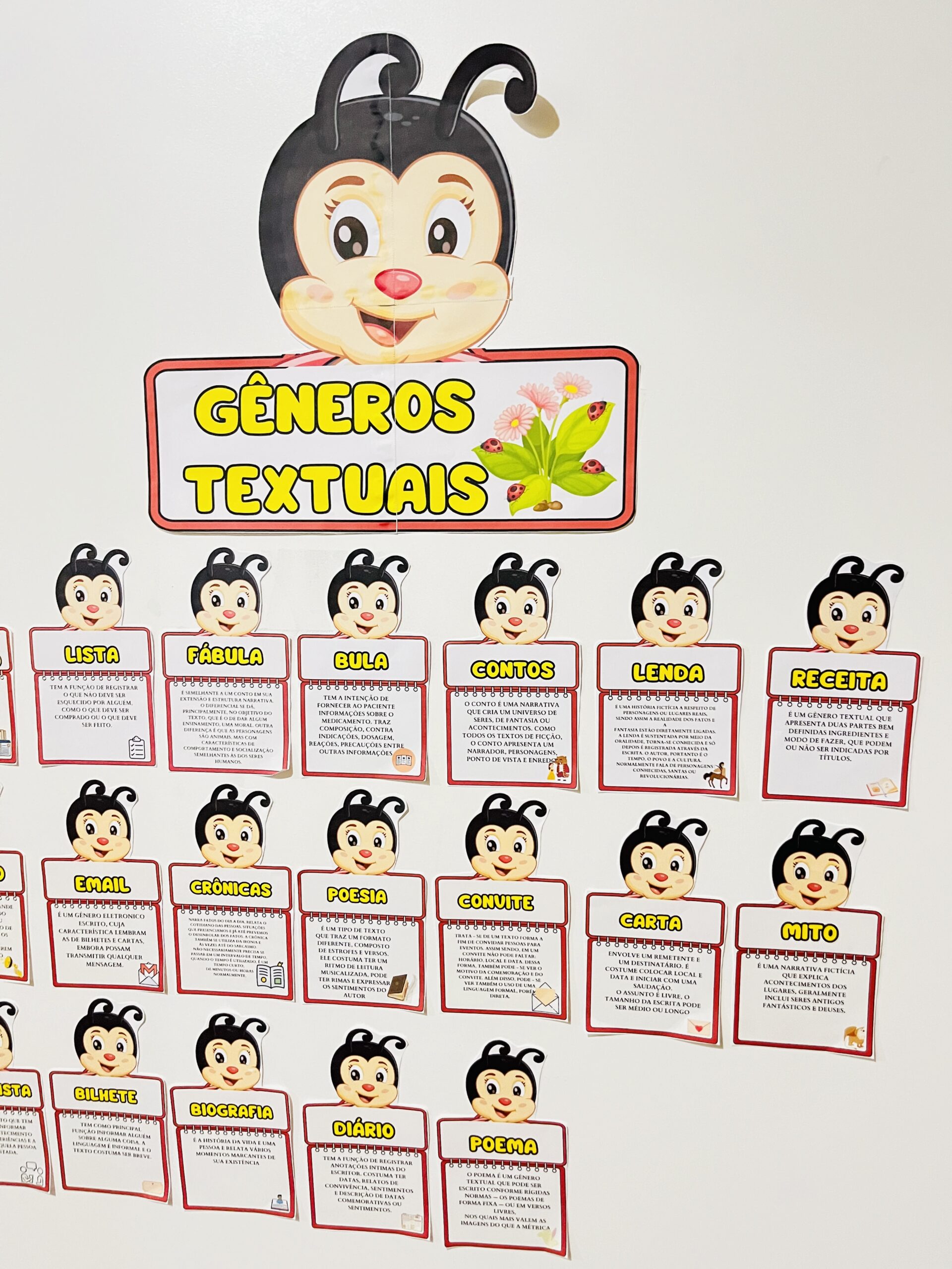Painel gêneros textuais joaninha: recurso pedagógico lúdico – PDF para Imprimir | Alfabetização — Alfabetização para Todas…