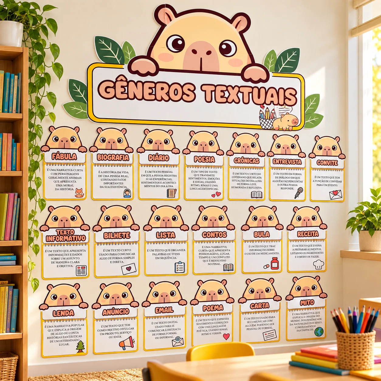 Painel Gêneros Textuais – Tema Capivaras — capa do material