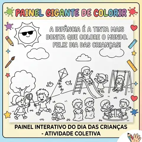 Painel  Gigante de Colorir: Feliz Dia das Crianças pdf — capa do material
