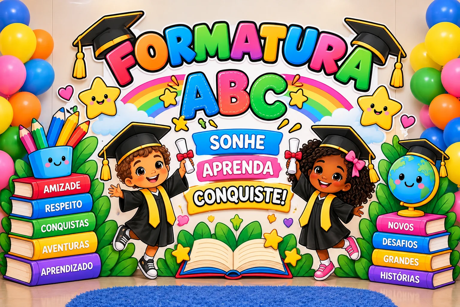 Painel Gigante Formatura – Sonhe, Aprenda, Conquiste! PDF — amostra 2: ✨ O QUE ACOMPANHA O MATERIAL?