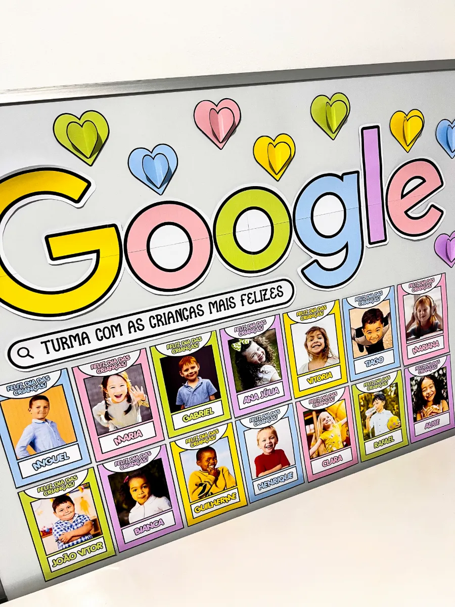 Painel Google Dia das Crianças – Decoração para Sala de Aula — amostra 1: DESCRIÇÃO DETALHADA