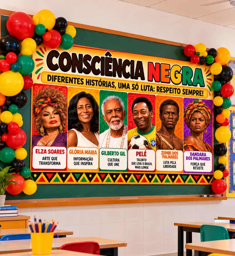 Painel Grandes Personalidades Consciência Negra PDF — amostra 3: Painel Consciência Negra Grandes Personalidades em PDF,…