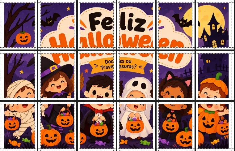 PAINEL HALLOWEEN DIA DAS BRUXAS PRONTO PARA IMPRIMIR PDF — amostra 1: Prepare uma decoração divertida e cheia de encanto…