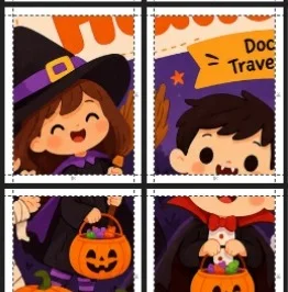 PAINEL HALLOWEEN DIA DAS BRUXAS PRONTO PARA IMPRIMIR PDF — amostra 2: Painel Dia das bruxas Halloween pronto para imprimir:…