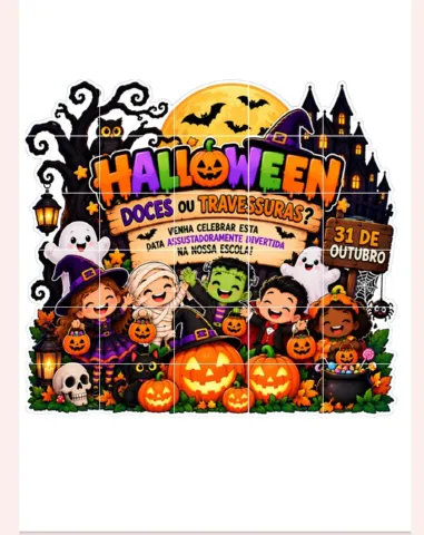 Painel Halloween Doces ou Travessuras - Decoração de Sala — amostra 3: 🎃Professora, imagine um painel cheio de cores, com…