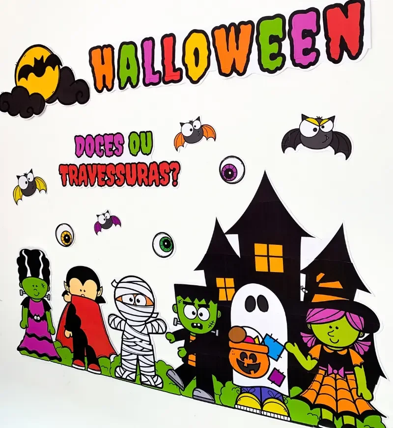 Painel Halloween em PDF | Decoração Escolar 1° ao 5° Ano — amostra 1: Deixe o Halloween na escola ainda mais divertido com…