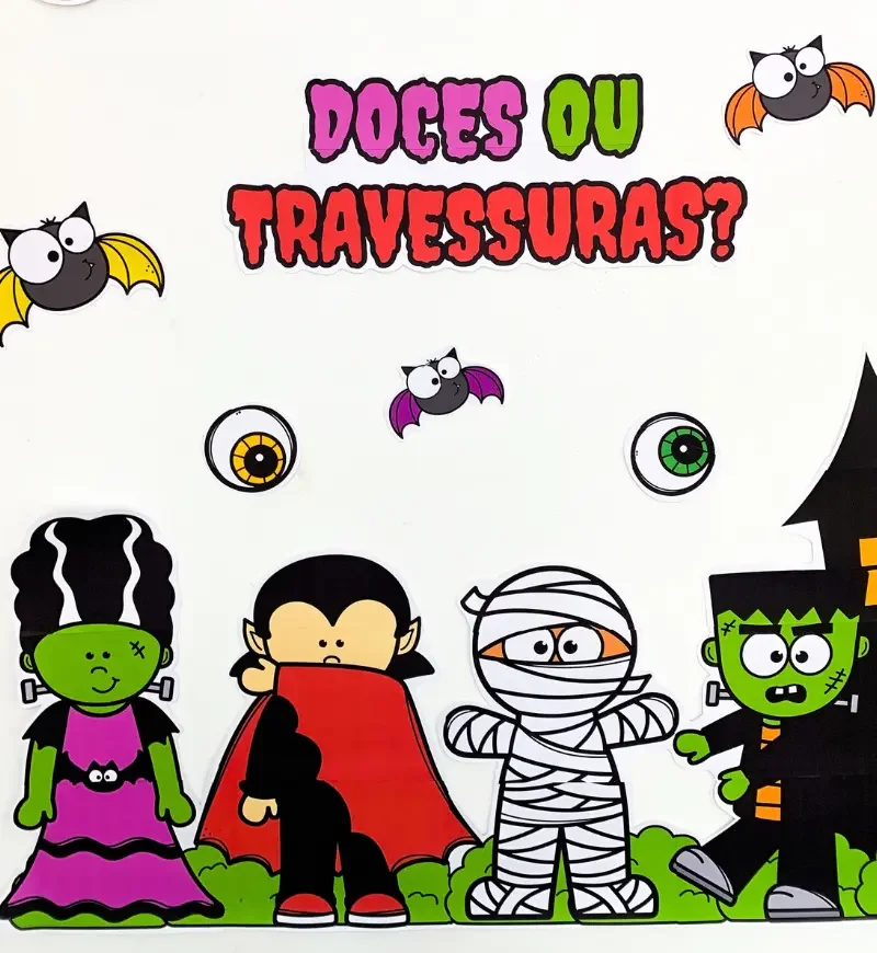 Painel Halloween em PDF | Decoração Escolar 1° ao 5° Ano — amostra 3: Painel Halloween em PDF com casa assustadora e…