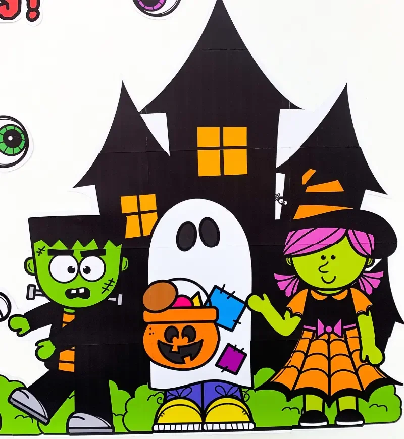 Painel Halloween em PDF | Decoração Escolar 1° ao 5° Ano — amostra 4: Painel Halloween em PDF com casa assustadora e…