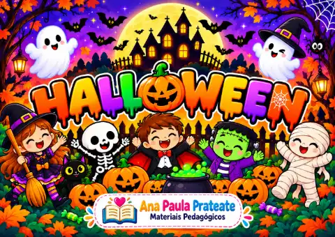 PAINEL HALLOWEEN EM PDF PRONTO PARA DECORAR SUA SALA DE AULA — capa do material