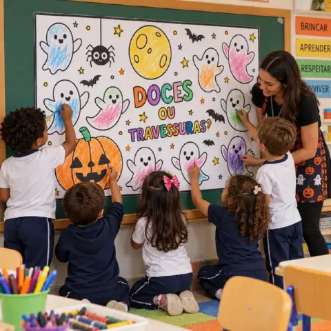 Painel Halloween para Colorir – 8 Folhas A4 — capa do material