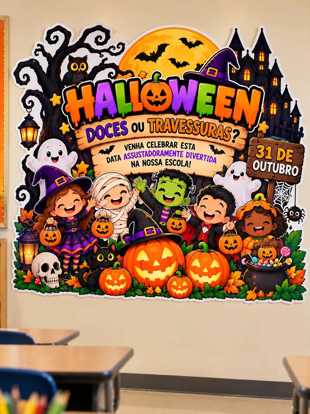 Painel Halloween para Imprimir anos iniciais — capa do material
