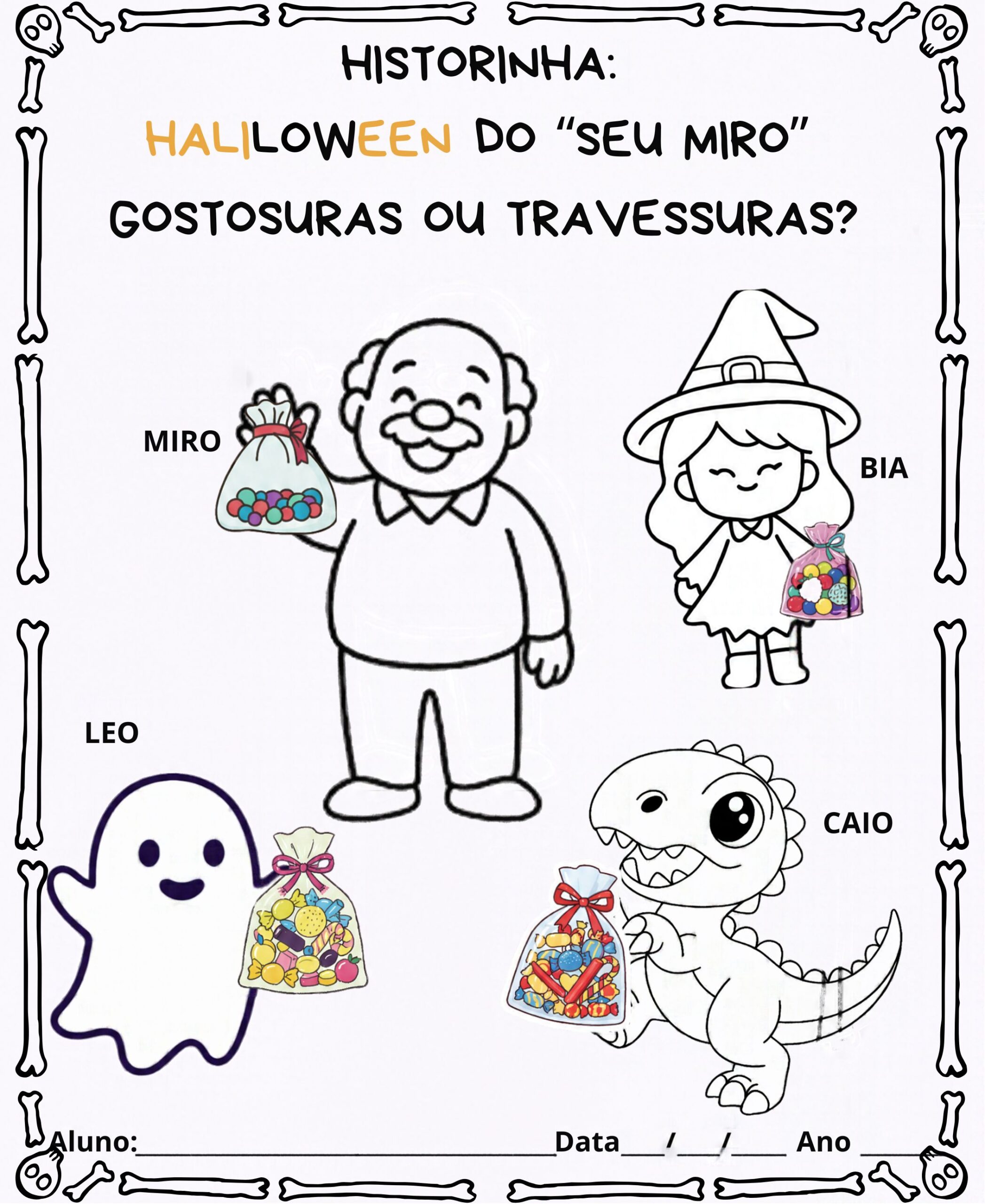 Painel halloween para sala de aula – PDF para Imprimir | Educação Infantil e Anos Iniciais — amostra 5: Painel de Halloween…