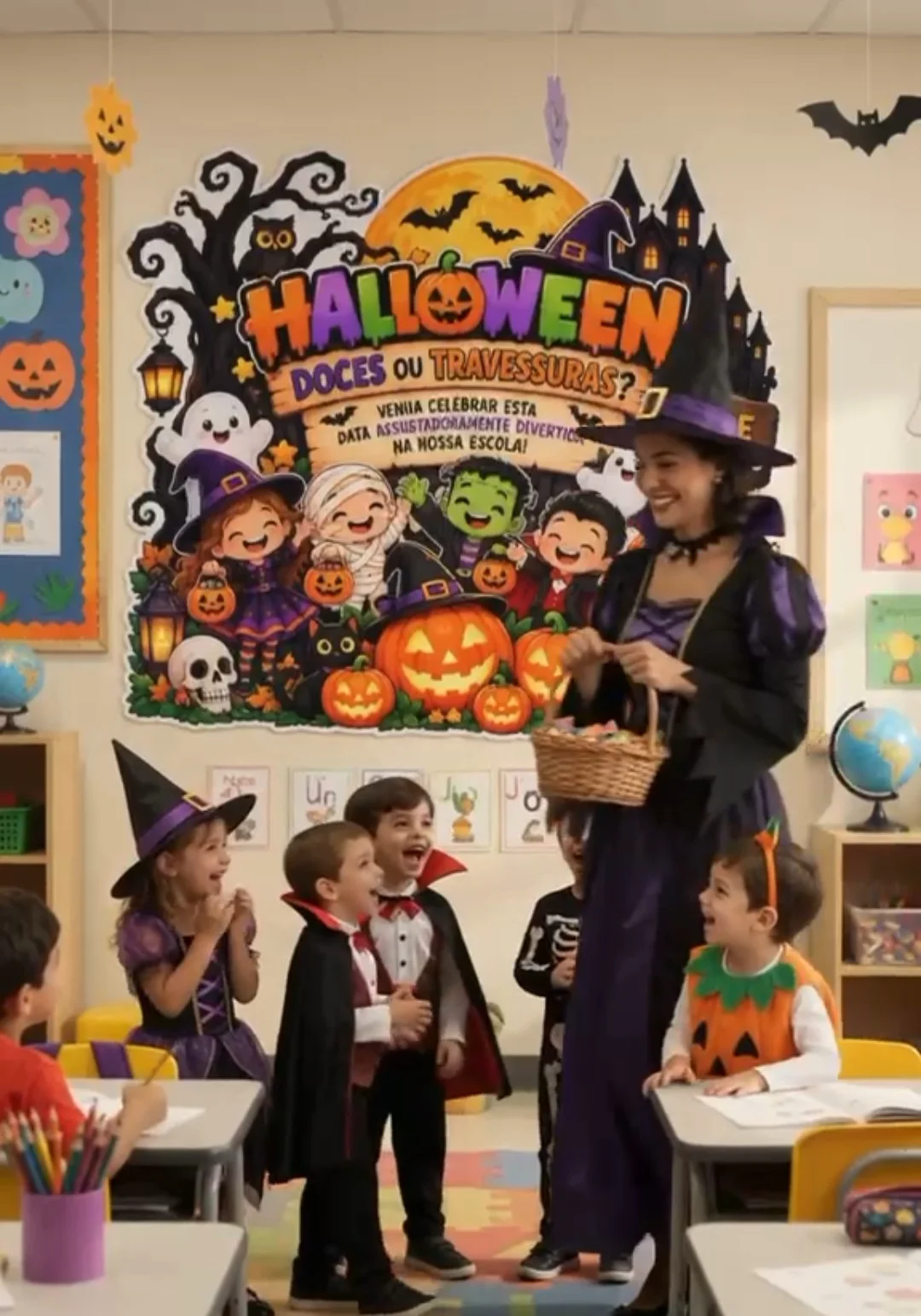 Painel Halloween — amostra 1: Painel prontinho para impressão Painel Halloween — amostra 1: Painel prontinho para impressão