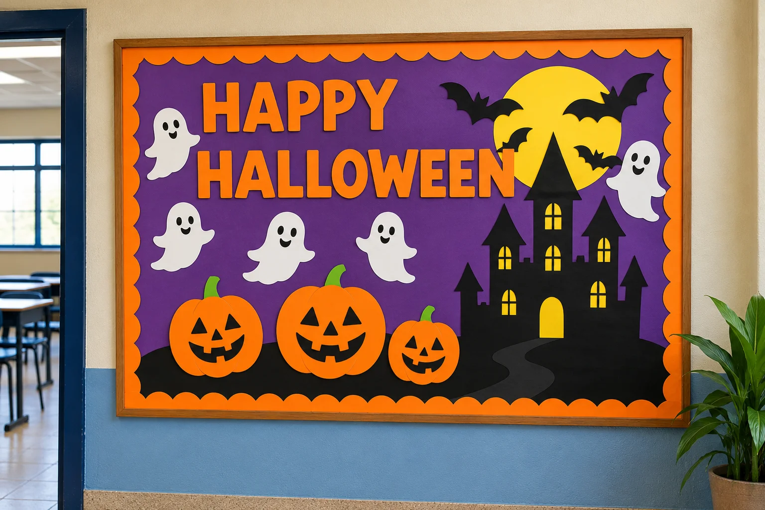 Painel Happy Halloween - Ampliado em 8 ou 18 folhas A4 — Datas comemorativas para Educação Infantil: Painel Happy Halloween…
