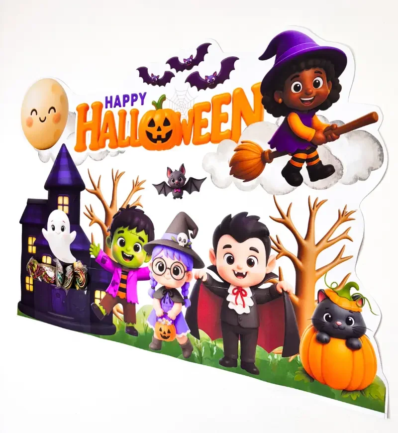Painel Happy Halloween em PDF | Decoração Escolar — amostra 1: Um painel decorativo cheio de doçura e diversão para o…