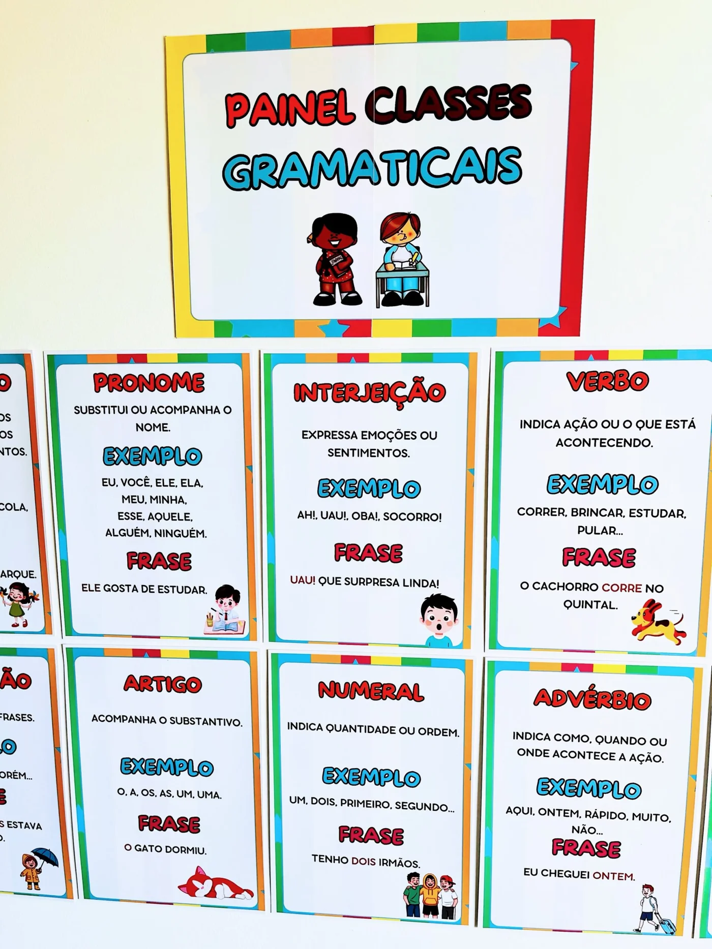 Painel Ilustrado Classes gramaticais — amostra 1: Painel Ilustrado: Classes Gramaticais Transforme o aprendizado de…