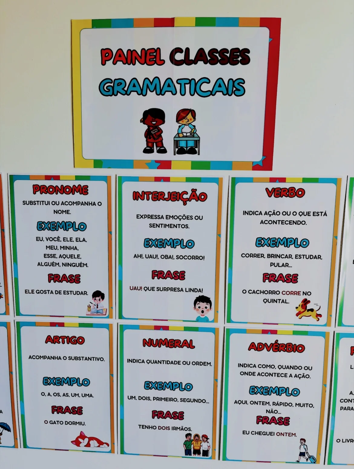 Painel Ilustrado Classes gramaticais — amostra 2: Painel Ilustrado: Classes Gramaticais Transforme o aprendizado de…
