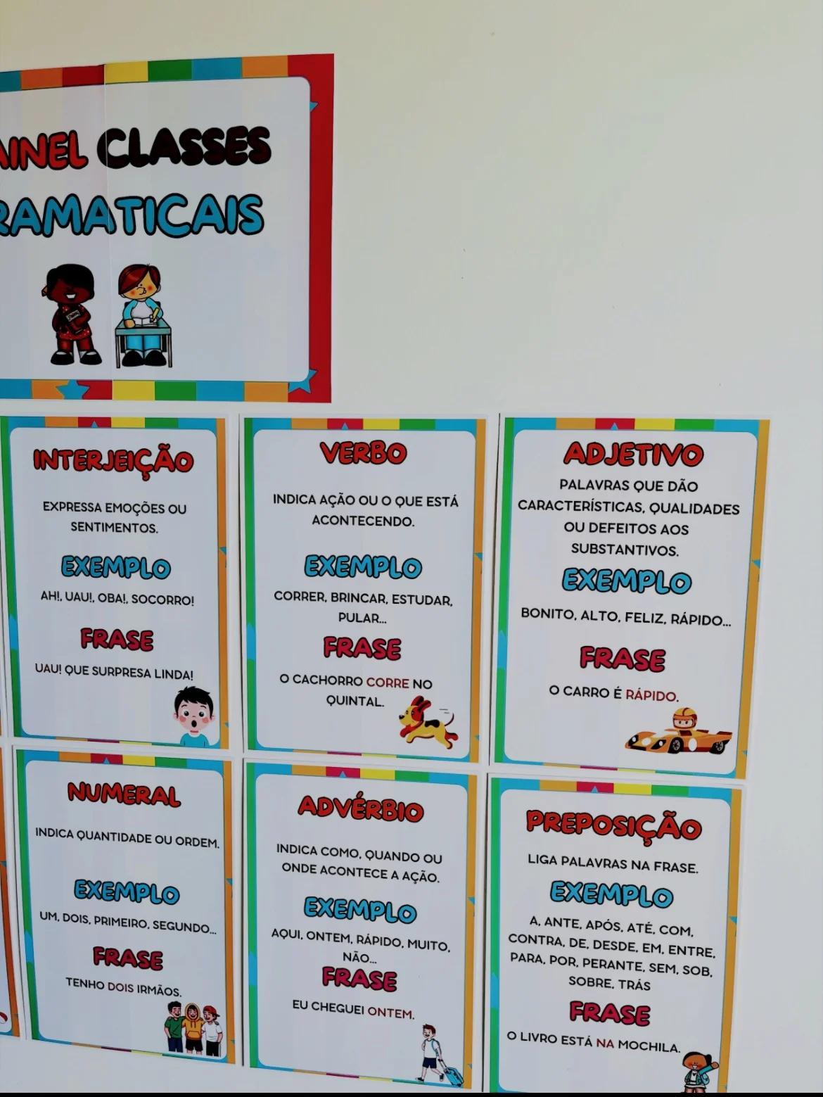 Painel Ilustrado Classes gramaticais — amostra 3: Painel Ilustrado: Classes Gramaticais Transforme o aprendizado de…