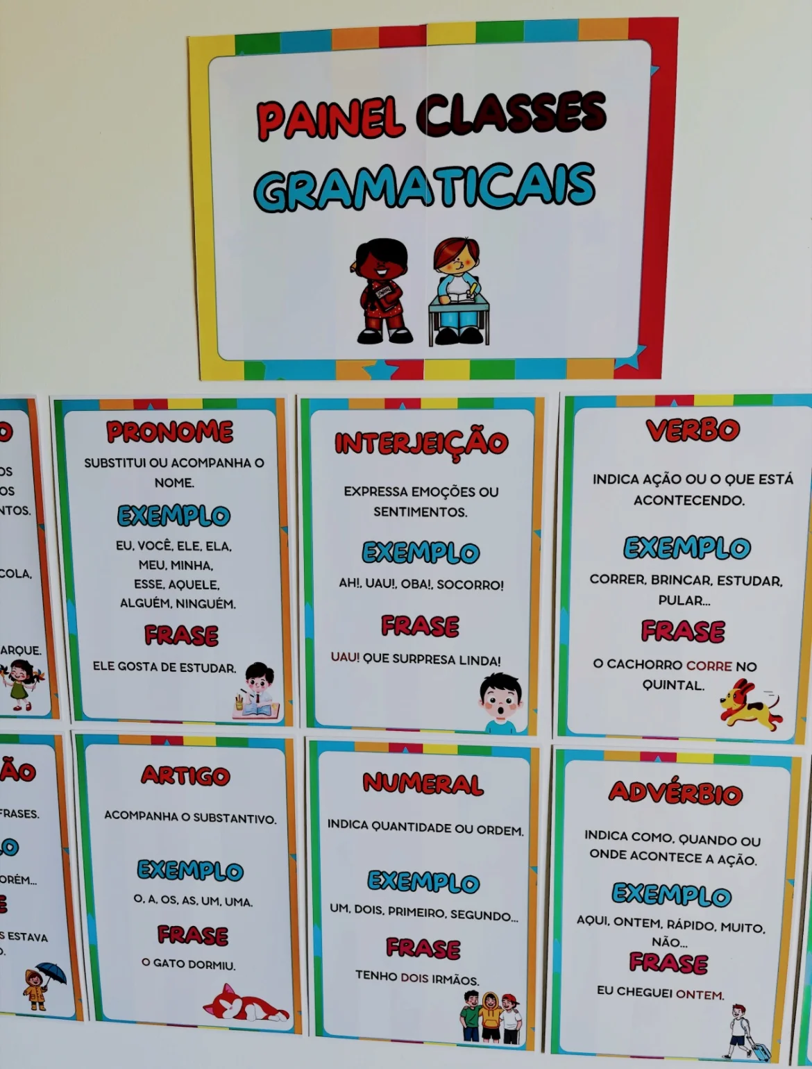Painel Ilustrado Classes gramaticais — amostra 4: Painel Ilustrado: Classes Gramaticais Transforme o aprendizado de…