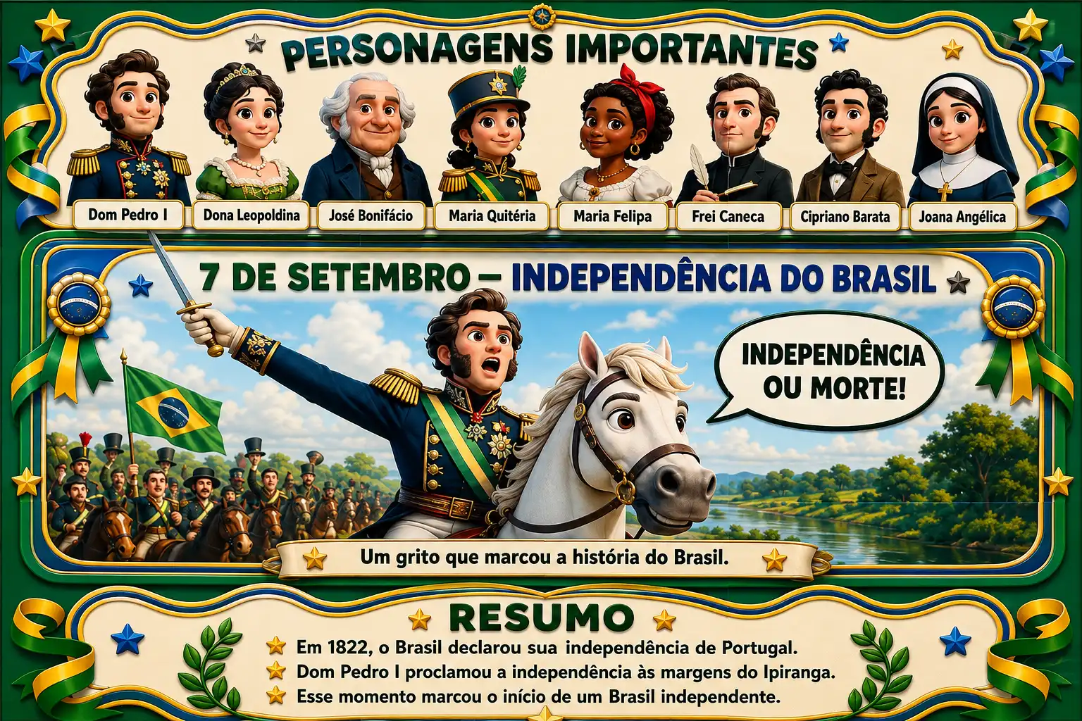 Painel Independência do Brasil – 7 de Setembro — Português para Educação Infantil: Painel Independência do Brasil – 7 de…