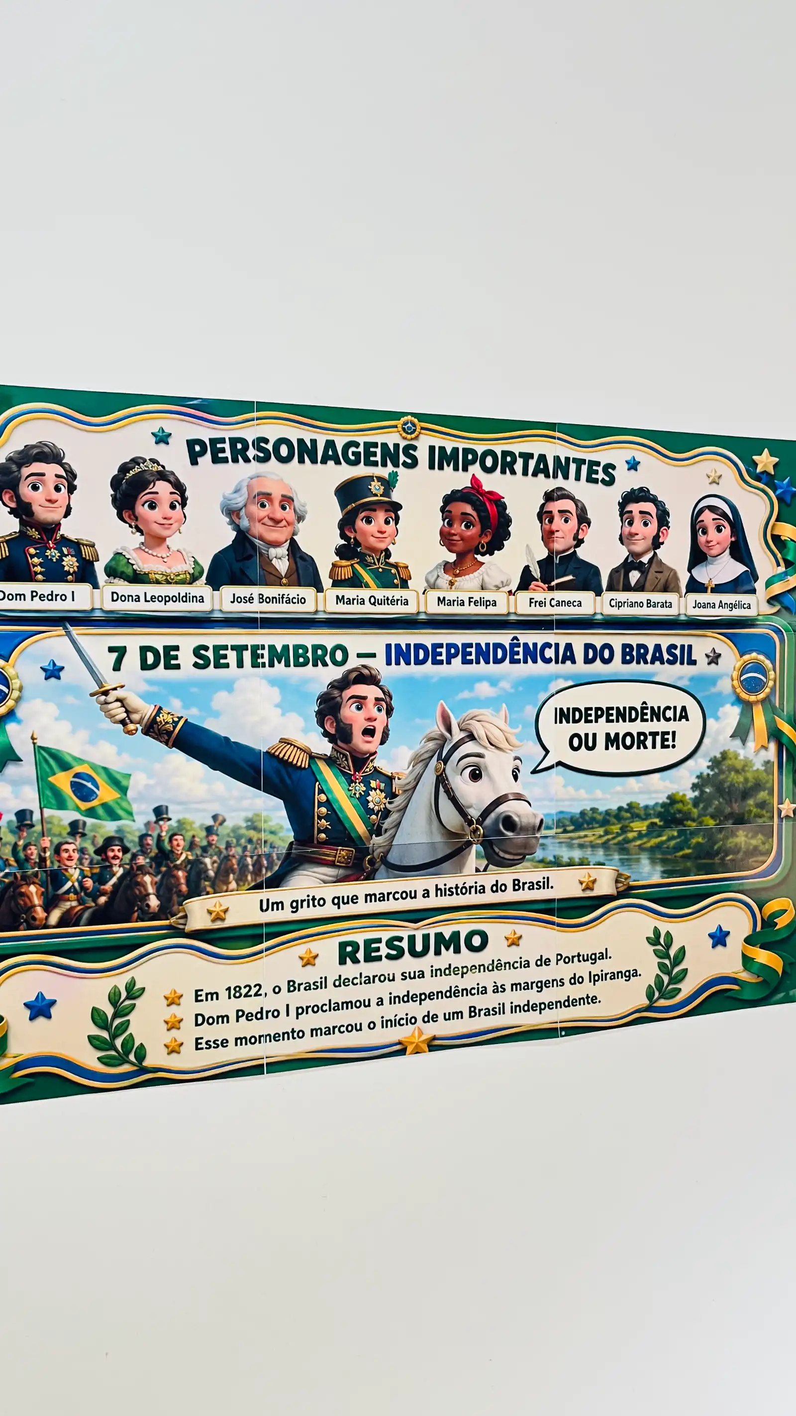 Painel Independência do Brasil – 7 de Setembro — Datas comemorativas para Todas as séries: Painel para impressão sobre a…