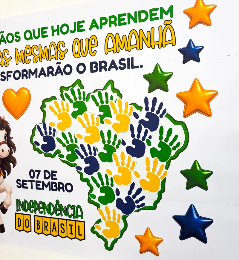 Painel Independência do Brasil com Carimbo de Mãos para Imprimir — amostra 4: Para quem é indicado