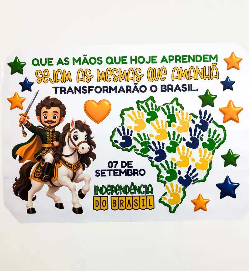 Painel Independência do Brasil com Carimbo de Mãos para Imprimir — capa do material