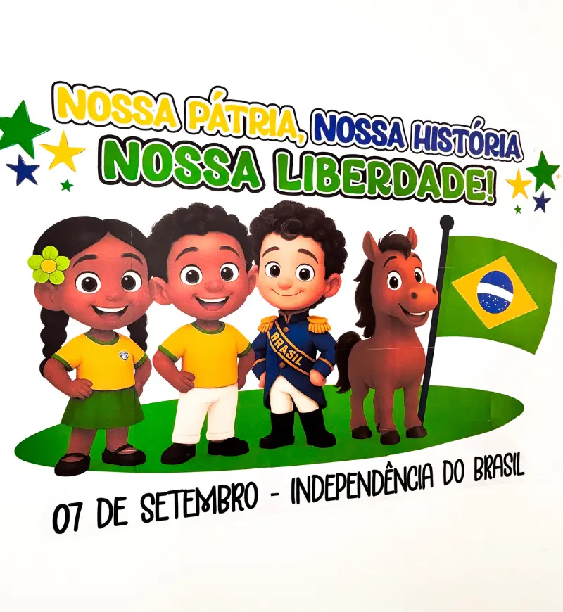 Painel Independência do Brasil: Nossa Pátria para Imprimir — amostra 1: Painel Independência do Brasil para o ambiente…