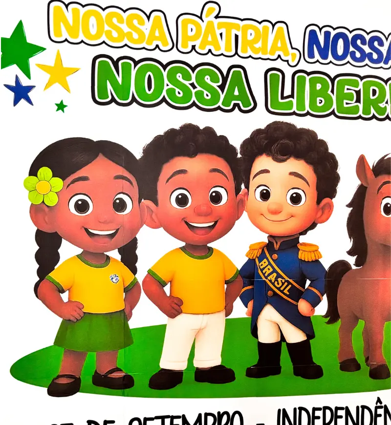 Painel Independência do Brasil: Nossa Pátria para Imprimir — amostra 2: O que vem no material