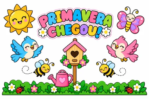 Painel infantil Primavera Chegou! Irisando — amostra 1: Deixe a sala de aula ou escola mais alegre e acolhedora para…