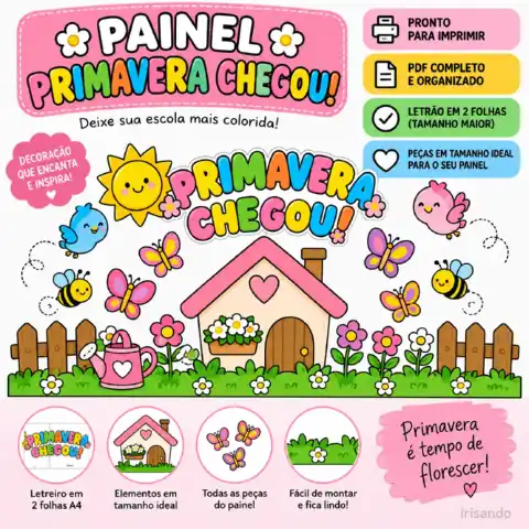 Painel infantil Primavera Chegou! Irisando — capa do material