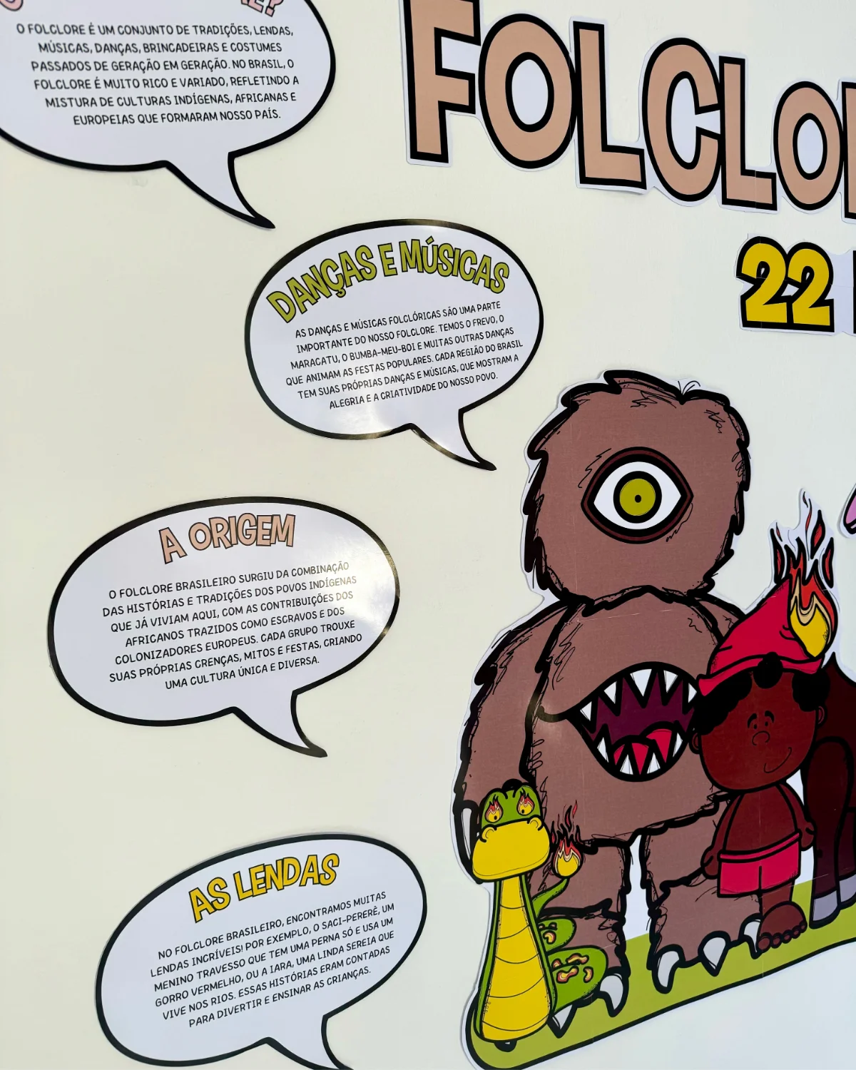 Painel Informativo – Folclore Brasileiro — amostra 1: O que vem no material