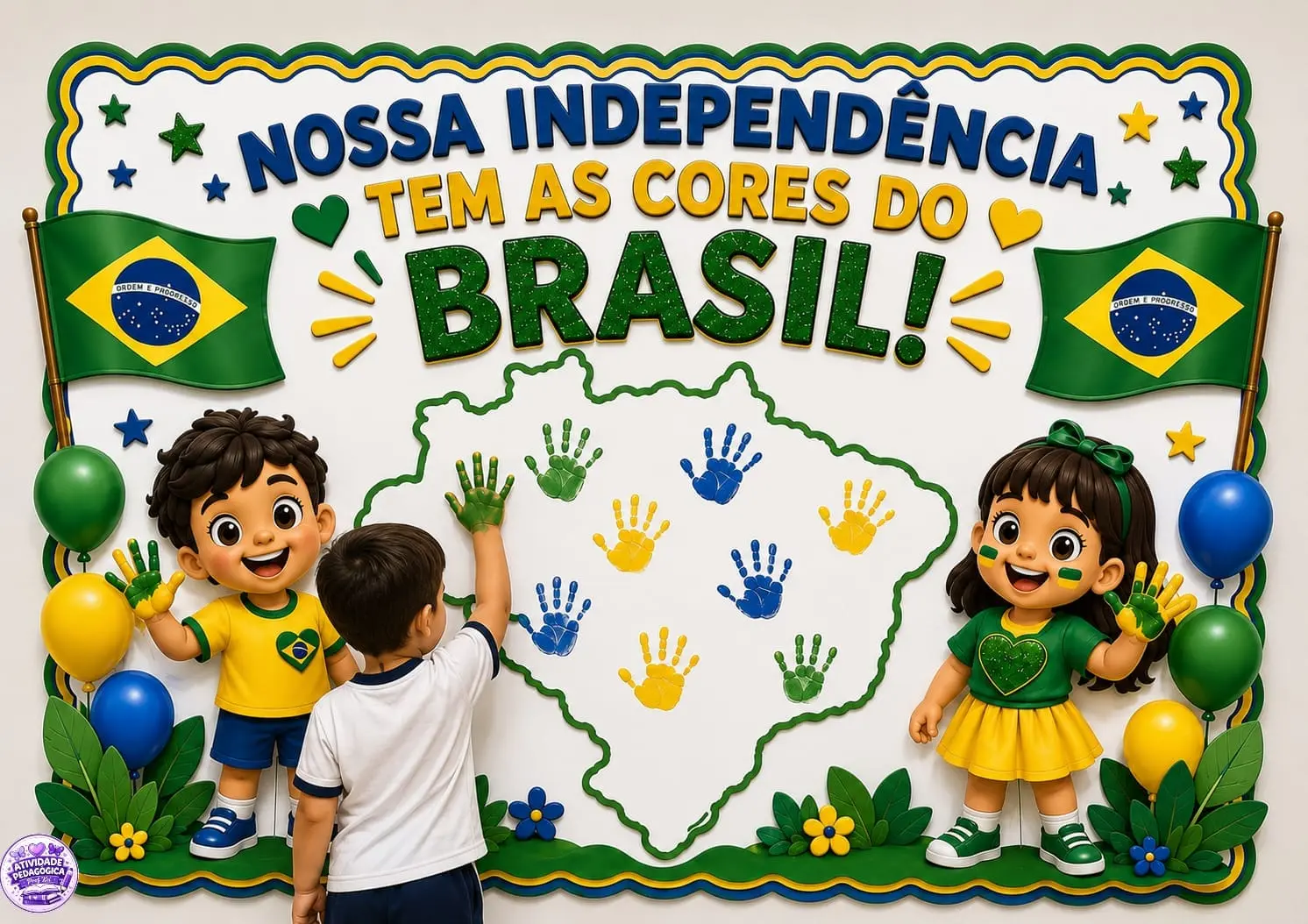 PAINEL INTERATIVO – 7 DE SETEMBRO ✨🇧🇷 — Alfabetização para Educação Infantil: As crianças podem preencher o mapa do…