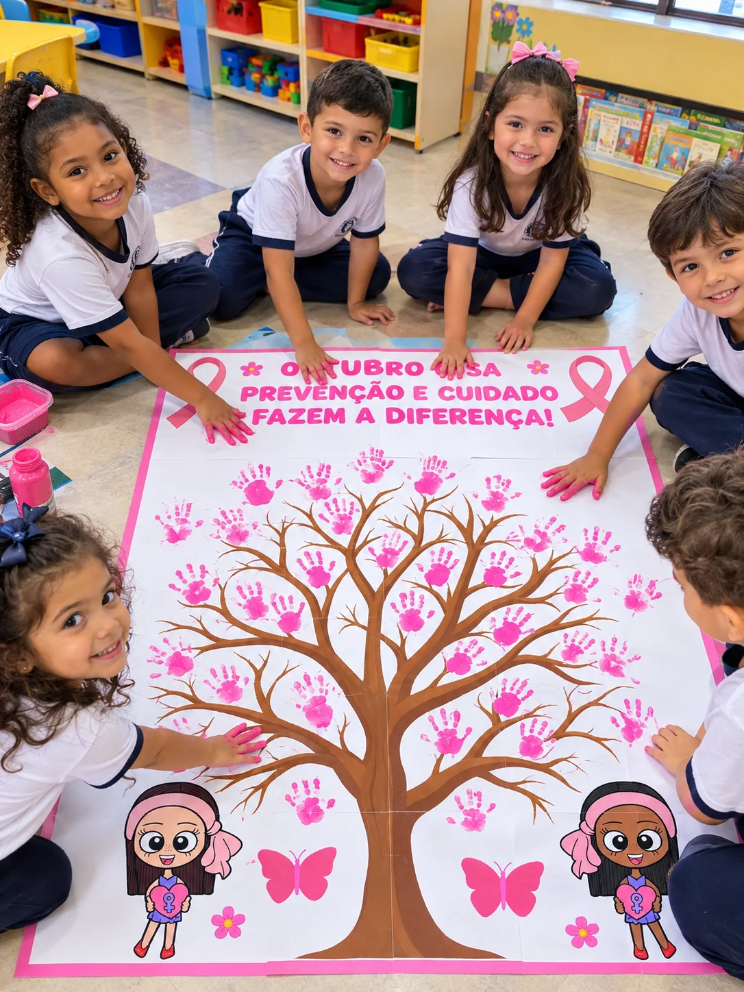 PAINEL INTERATIVO – ÁRVORE DO OUTUBRO ROSA — Datas comemorativas para Educação Infantil: Uma proposta linda e especial para…