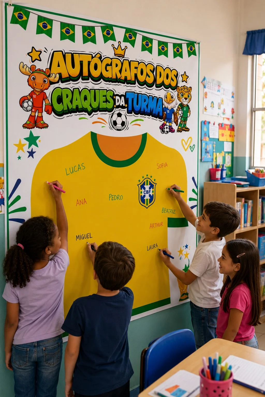 PAINEL INTERATIVO AUTÓGRAFOS DOS CRAQUES — amostra 2: Transforme sua sala em um verdadeiro time campeão PAINEL INTERATIVO AUTÓGRAFOS DOS CRAQUES — amostra 2: Transforme sua sala em um verdadeiro time campeão