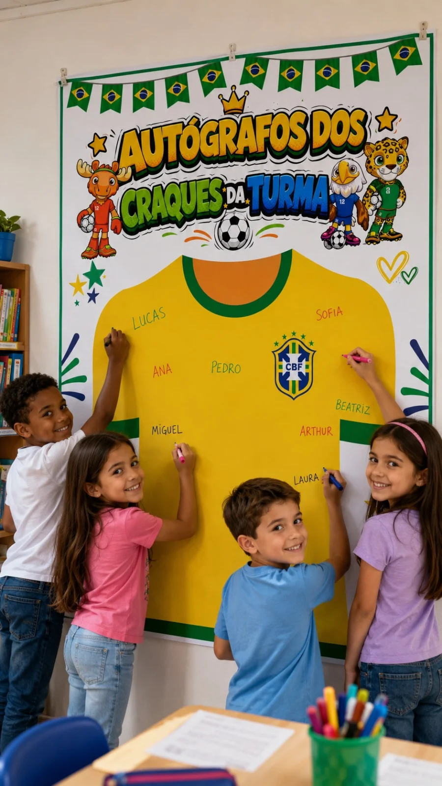 PAINEL INTERATIVO AUTÓGRAFOS DOS CRAQUES — amostra 3: Transforme sua sala em um verdadeiro time campeão PAINEL INTERATIVO AUTÓGRAFOS DOS CRAQUES — amostra 3: Transforme sua sala em um verdadeiro time campeão