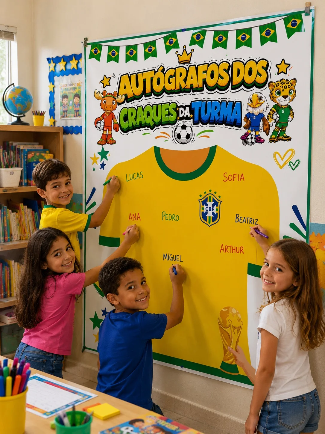 PAINEL INTERATIVO AUTÓGRAFOS DOS CRAQUES — amostra 4: Transforme sua sala em um verdadeiro time campeão PAINEL INTERATIVO AUTÓGRAFOS DOS CRAQUES — amostra 4: Transforme sua sala em um verdadeiro time campeão