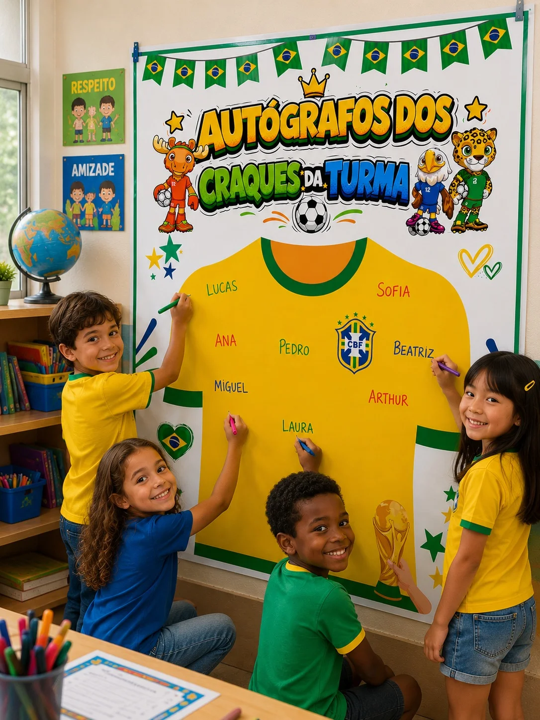 PAINEL INTERATIVO AUTÓGRAFOS DOS CRAQUES — amostra 5: Transforme sua sala em um verdadeiro time campeão PAINEL INTERATIVO AUTÓGRAFOS DOS CRAQUES — amostra 5: Transforme sua sala em um verdadeiro time campeão